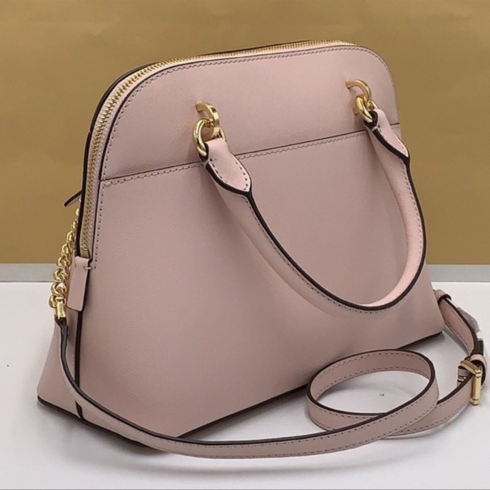 Michael Kors Jet Set Travel Medium Leather Dome Satchel Powder Blush Multi - Picture 2 of 16
